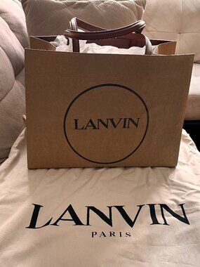 Lanvin Tan Medium Cabas Kraft Paper Bag